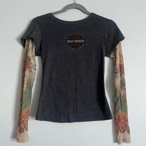Harley Davidson Faux Tattoo Long Sleeve